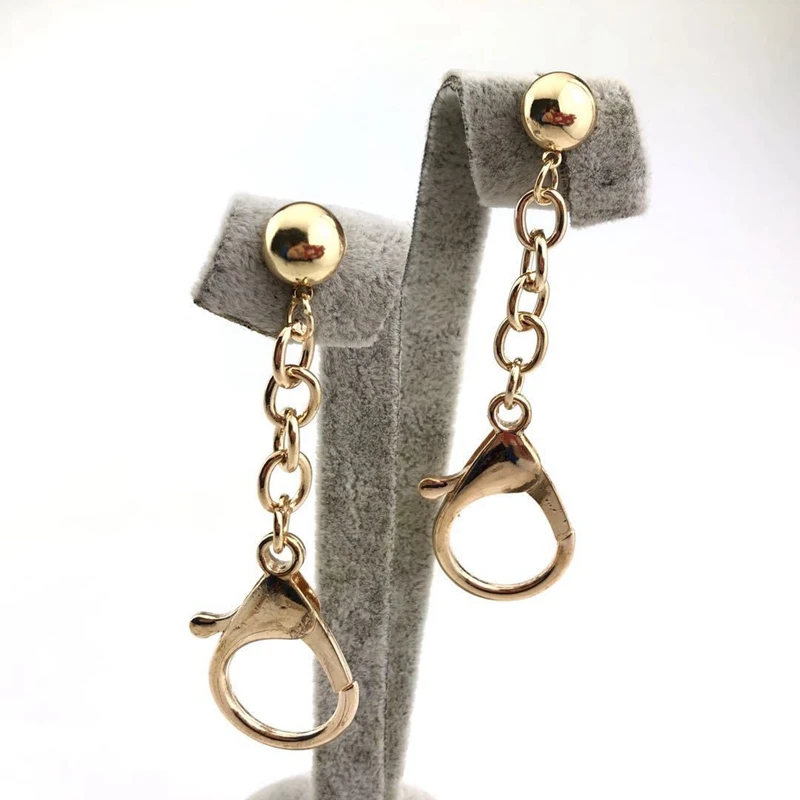 

Metal Long Chain Lobster Pendant Long Stud Earrings For Women