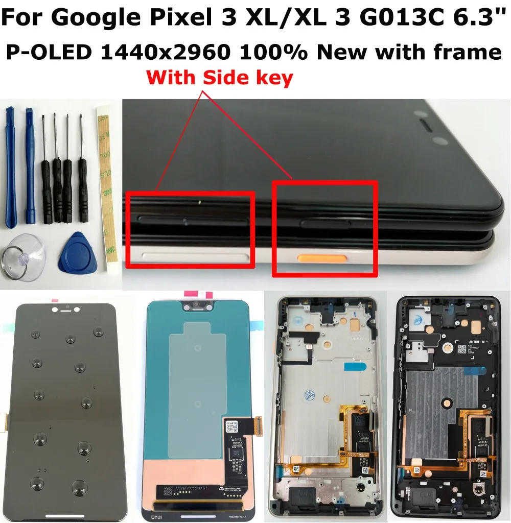 

Shyueda P-OLED AAA+ 100% New 6.3" For Google Pixel 3 XL / XL 3 G013C 1440x2960 LCD Display Touch Screen Digitizer Assembly