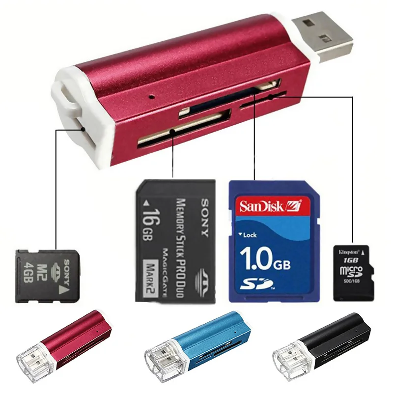 

New Multi-colored USB2.0 Memory Card Reader for Micro SD MMC SDHC TF Card