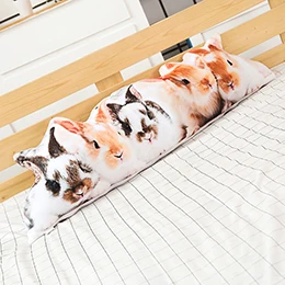 75cm rabbit Подушка в форме домашних животных, мягкая бульдог, собак Хаски/кошки/кролик 4 в 1, плюшевая подушка для чтения, постельные принадлежности, подушка под поясницу, Декор - Цвет: 75cm rabbit