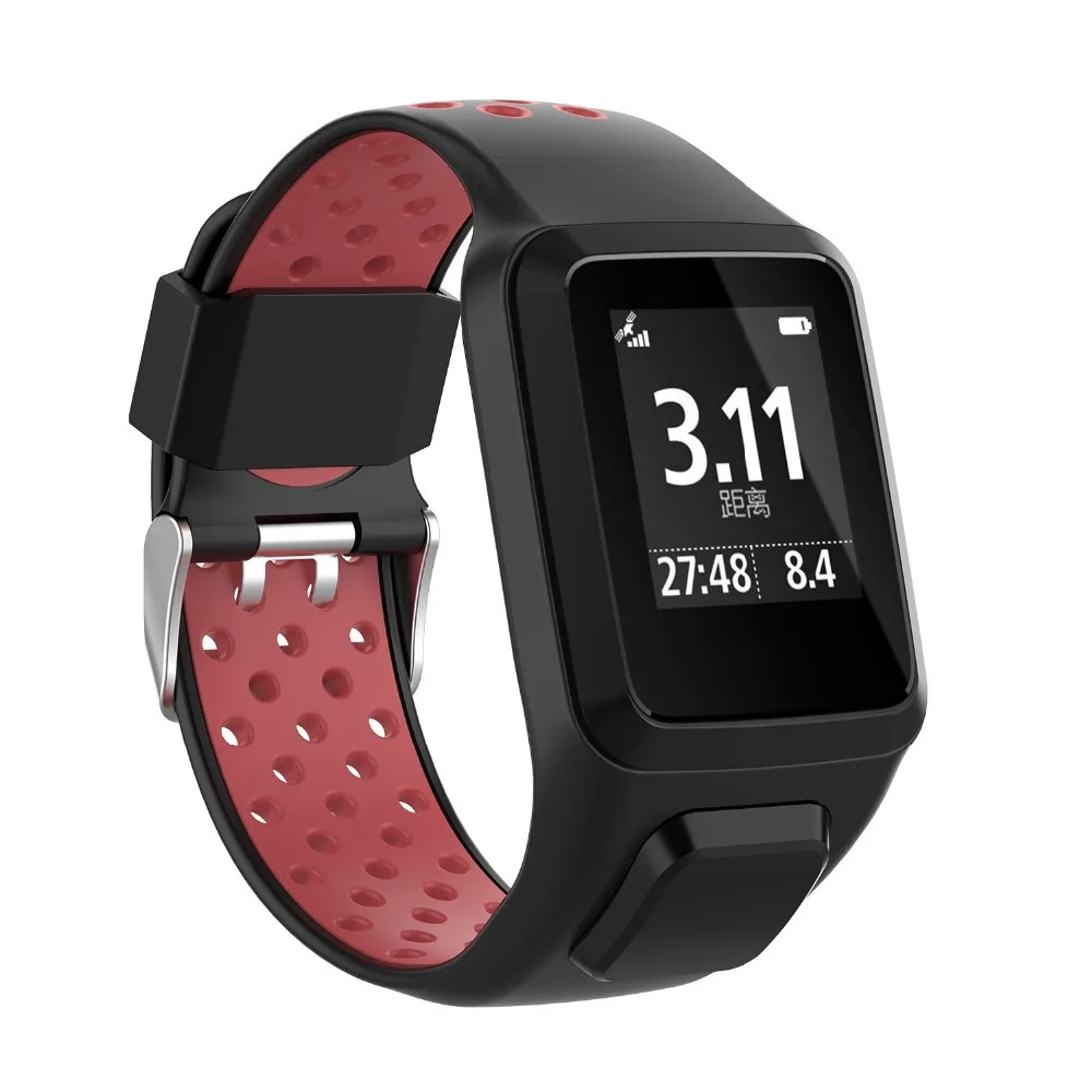 Replacement Silicone Soft Wristband for Tomtom 2  Ventilate Two-Color Sport Strap 2 (22)