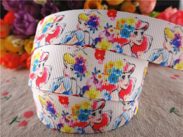 

WQ16011803, new arrival 7/8'' (22mm) 10 yards princess printed grosgrain ribbons cartoon ribbon DIY hair accessories