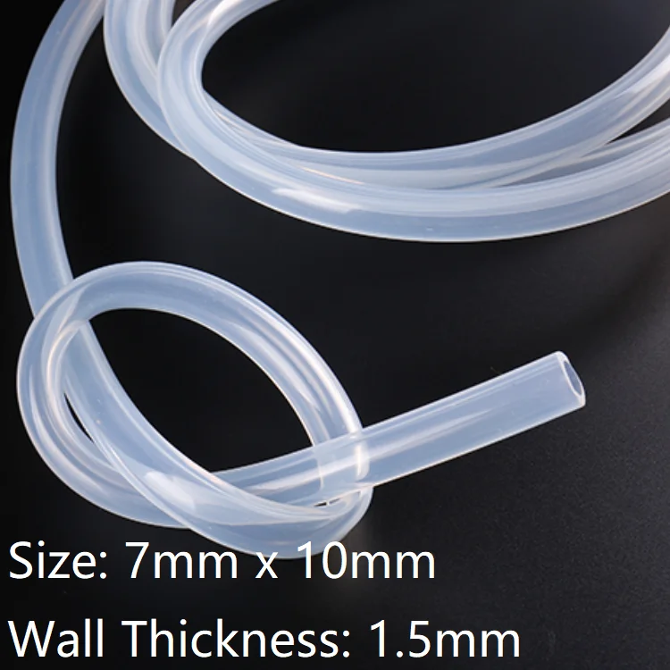 

Transparent ID 7mm x 10mm OD Food Grade Silicone Rubber Hose Soft Flexible Drinking Pipe Tube Non-Toxic Temperature Resistance