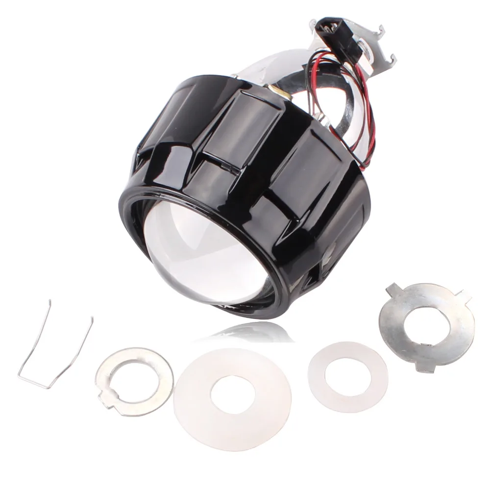 

New Upgrade Full Metal 2.5" Mini Projector Leader Kit HID Projector Headlight Lens Black Color H1 H4 H7 Bulb