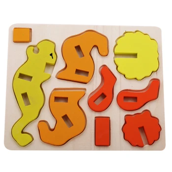 

Cartoon Animals Dion /Dolphin 3D Puzzles Wooden Assembled Jigsaw Puzzle Kids DIY Model Educational Toys Children Puzzles