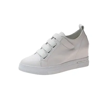 

New Korean fashion white shoes leather women's shoes casual spring and autumn comfortable breathable women's increased soles