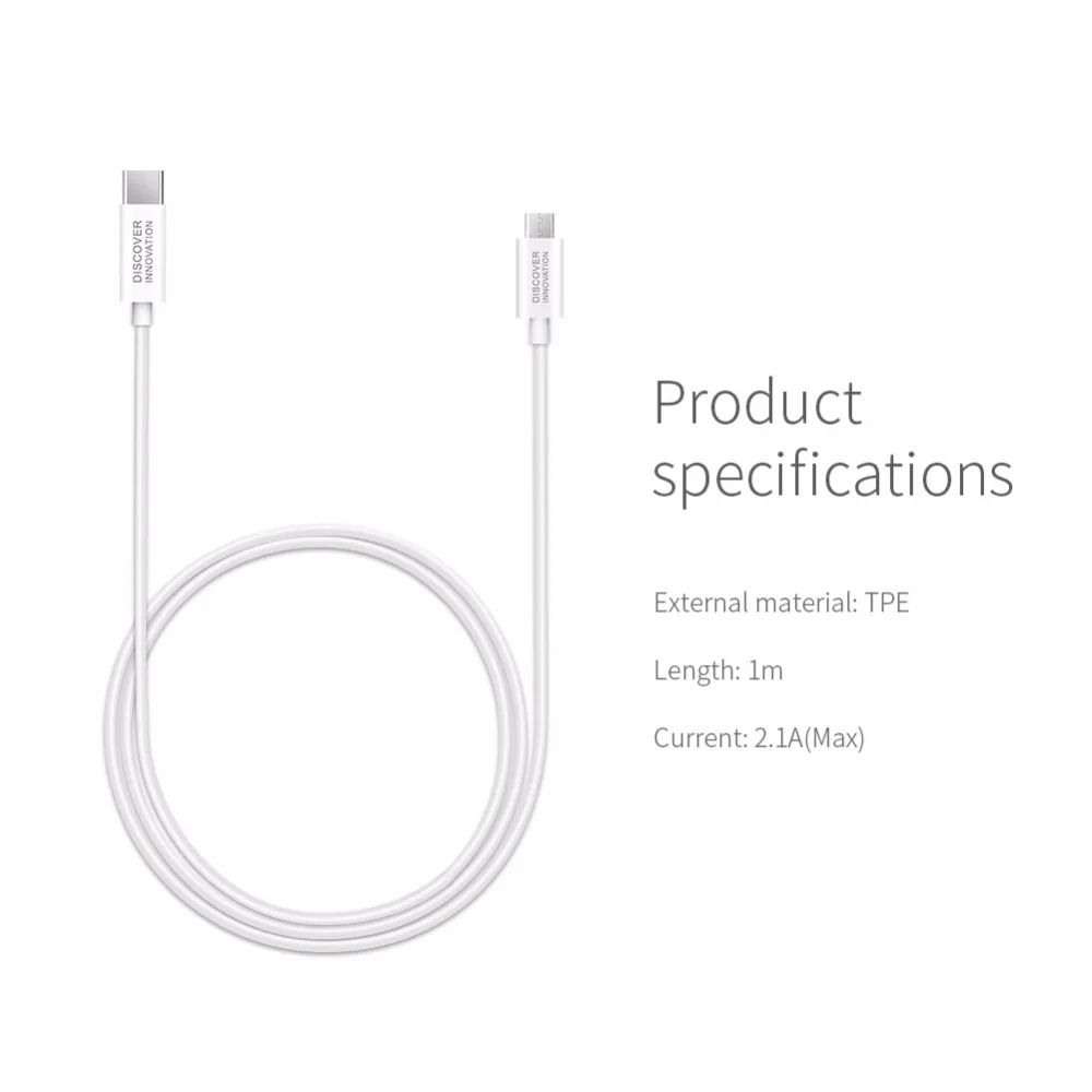 Nillkin نوع-c إلى مايكرو usb كيبل 5 فولت/2.1 a (ماكس) usb شاحن لل كابلات الهاتف المحمول كابل بيانات كابل 100 سنتيمتر الرقمية التجزئة حزمة