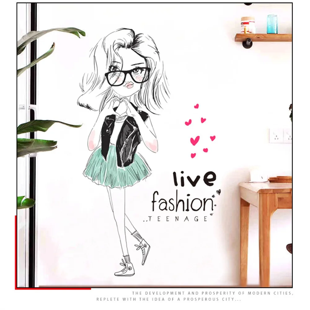 Cute Wall Stickers DIY Lovely Girl Art Wall Stickers For Kids Rooms 60