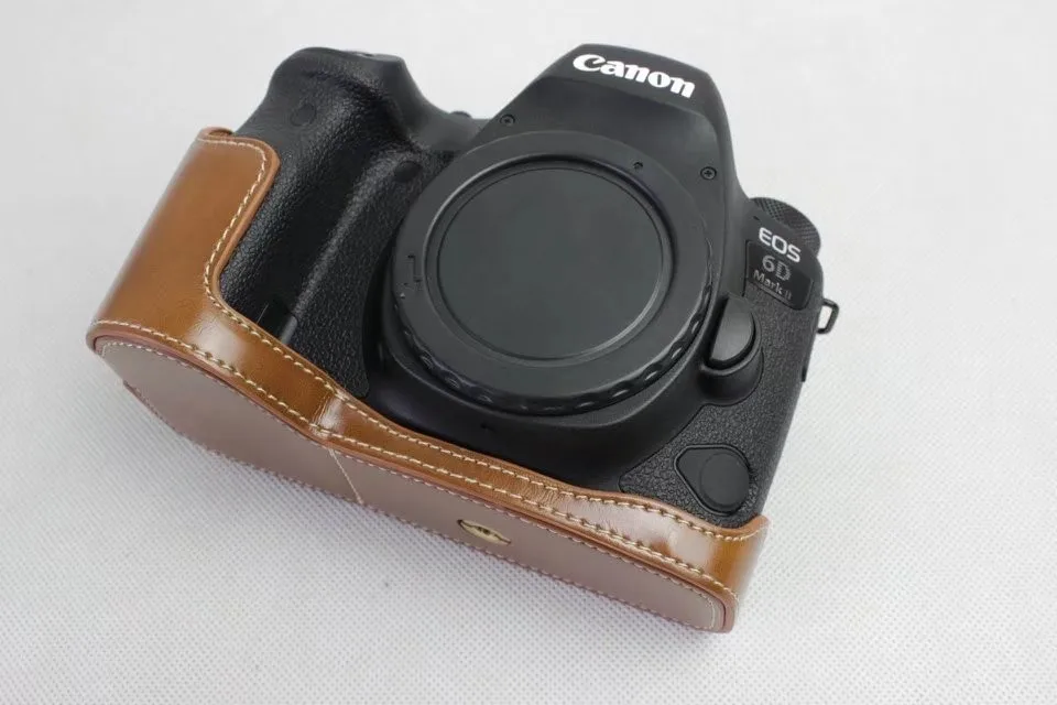 Чехол из искусственной кожи для камеры, сумка на половину тела для Canon 6D Mark II 6D II, нижняя крышка для камеры, съемный аккумулятор