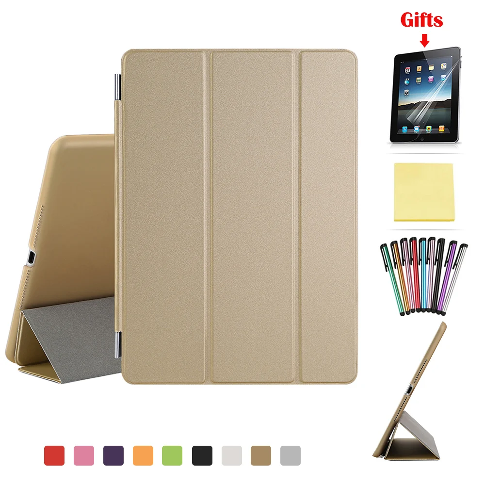 

Smart Case For Apple iPad Air 2 Case Original PU Leather Protective Shell Cover with Auto Wake Sleep+ Film + Stylus + Cloth