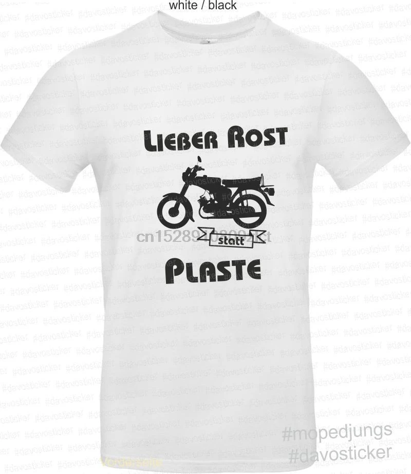 

Lieber Rost Statt Plaste Mopedjungs Simson S51 S50 Schwalbe Mz Ddr New 2019 Men Casual Letter Printed Top Quality Printed Shir
