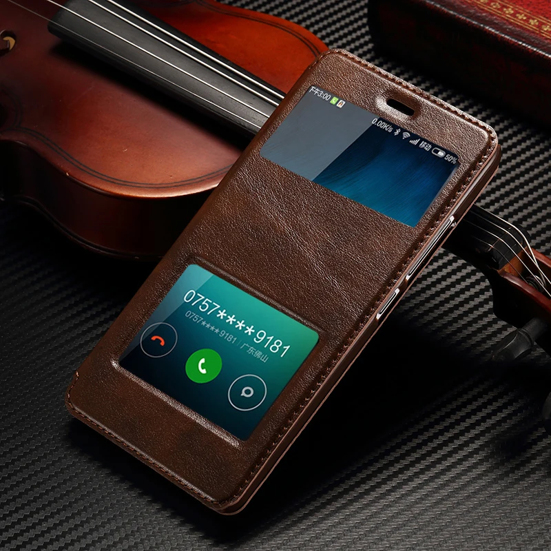 

For Xiaomi Redmi note 2 Case High Quality PU Leather Smart Flip Stand Cover Cases for xiaomi redmi note 2 Case & View Window