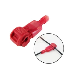 FRee ship 100x RED 22-18 AWG T-TAPS & MALE WIRE CONNECTORS SPLICE ELECTRICAL WIRING Insulated Wire Terminal Avoid broken line