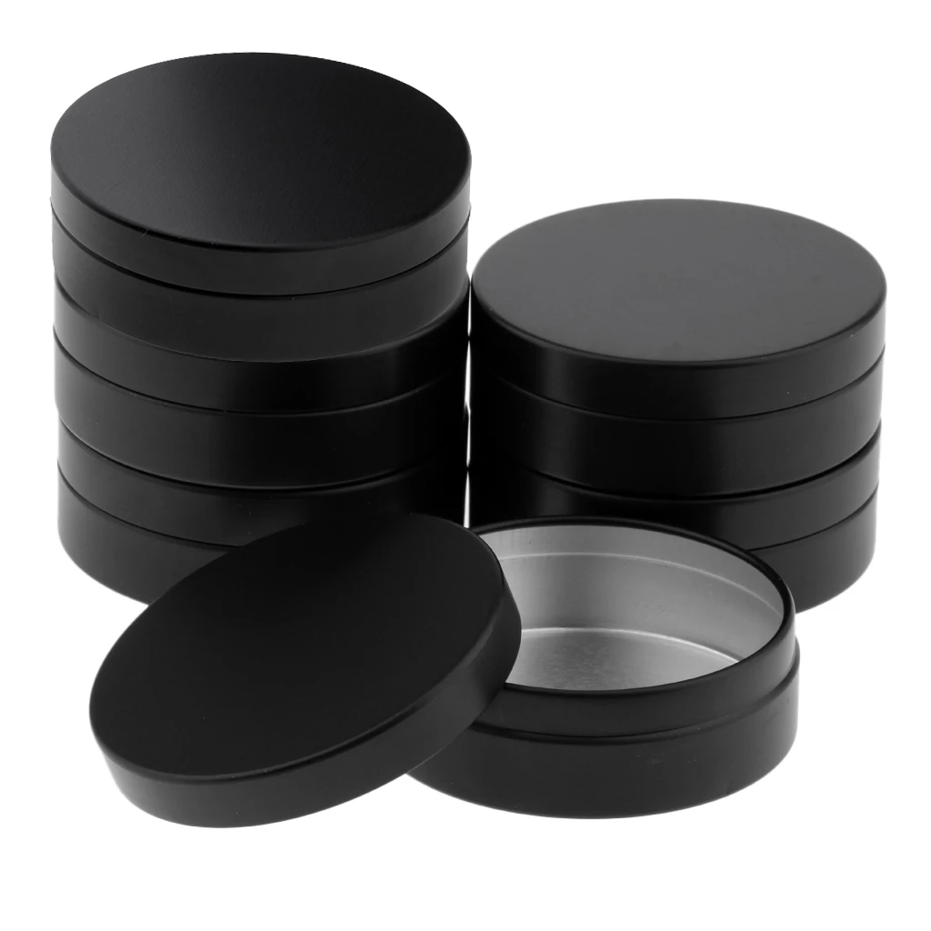100ml Empty Aluminium Cosmetic Pot Jar Tin Container Box Screw Lid Can Bottle Case Craft Lot - Black Colors (6 Pack)