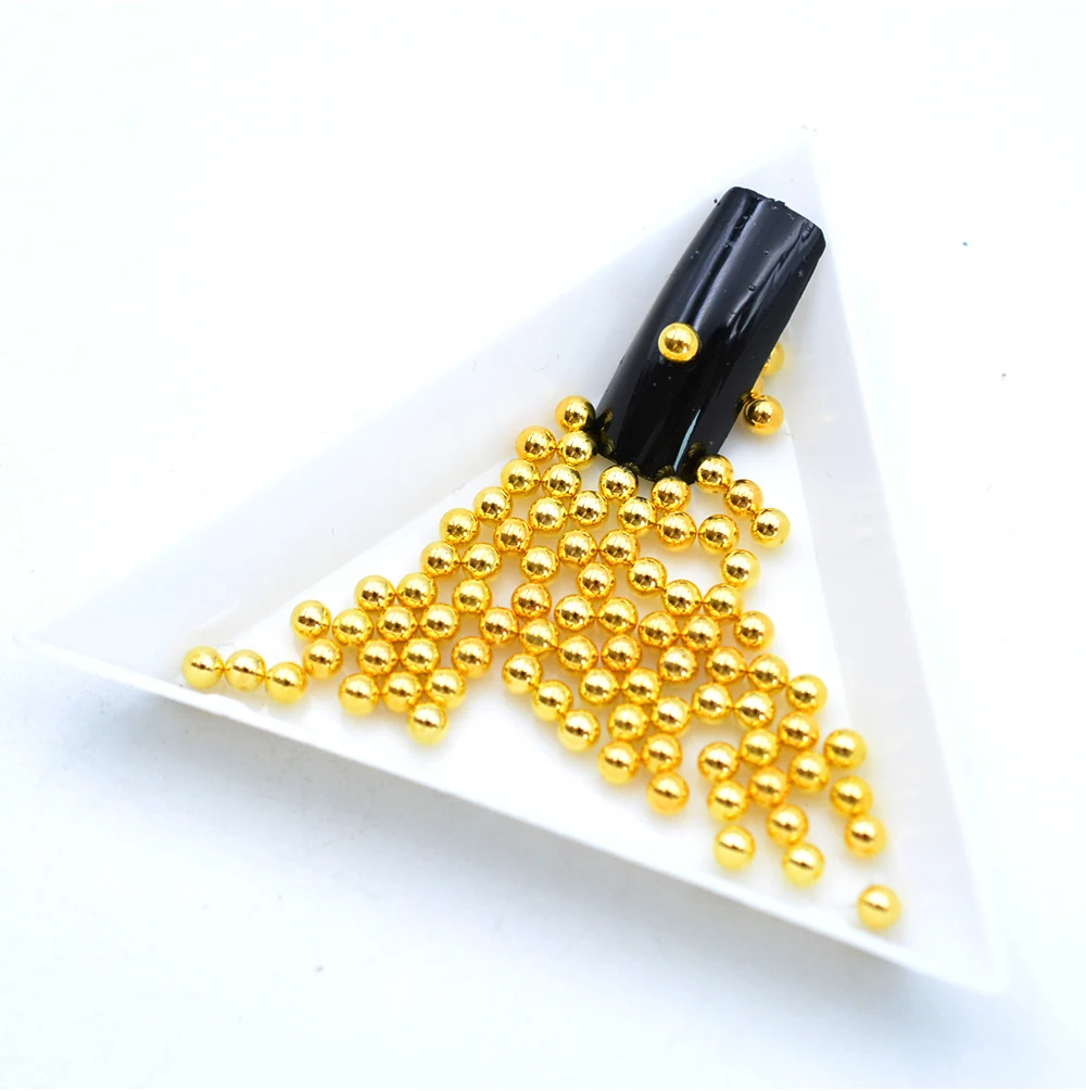 1 коробка Серебряный/золотой 8 размер 3D Мини Металлические бусины для ногтей ювелирные изделия Икра горный хрусталь Микрокристаллическая шармы для ногтей
