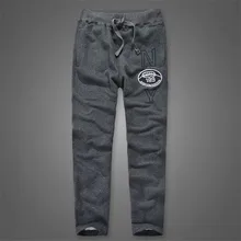 Мужские хлопковые спортивные штаны с вышивкой, спортивные штаны для бега, черные, темно-серые и красные цвета