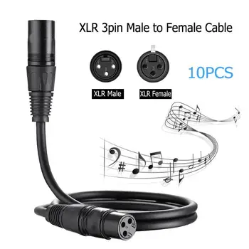 

10pcs 5.9ft DMX Stage DJ Cable Male to Female XLR 3Pin Audio 1.8m Wire Cable for Mixer Amplifier Microphone disc player