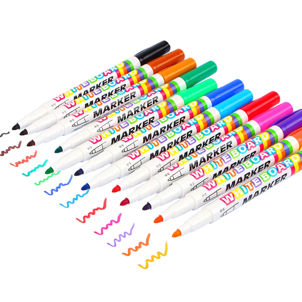 12 colors white board maker pen white board whiteboard marker liquid