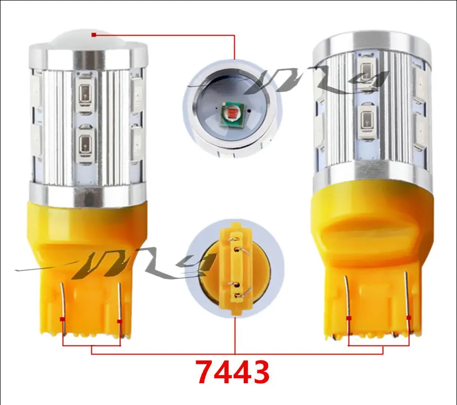 2x T20 7443 7440 светодиодный чип Cree 12 SMD автомобильный стоп сигнал указатель поворота