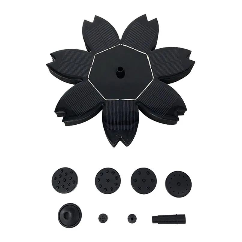 Seven-leaf shaped Solar Power Pump Bird Bath Fountain Water Floating Pond Garden Patio Decor Garden Patio Decoration #4P08 (1)