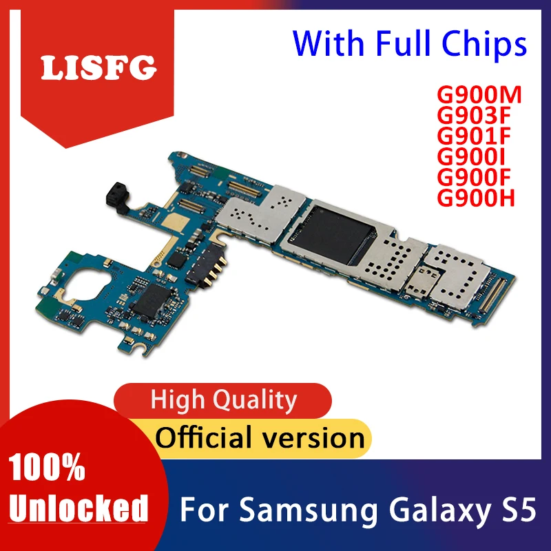 

Full Tested Motherboard For Samsung S5 G900M G903F G901F G900I G900F G900H Unlocked Mainboard Android Logic Board Teste Plate