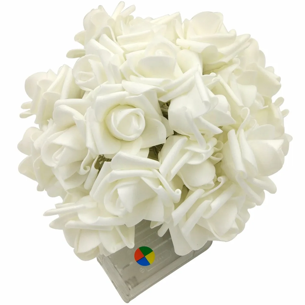 40leds Rose  40 LED Romantic Flower Wedding Warm White Christmas Valentine's day Decor String Light Garden Decoration (6)