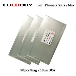 50 шт./лот 250um OCA Оптический прозрачный клей для iPhone XS Max XS XR X OCA клей сенсорный стеклянный объектив