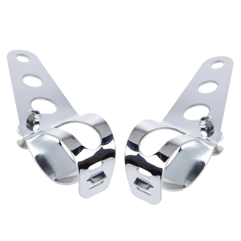 

Drop Ship 2x silver Universal 33-45mm Motorcycle Headlight Mount Bracket Fork Ears For Bobber Cafe Racer