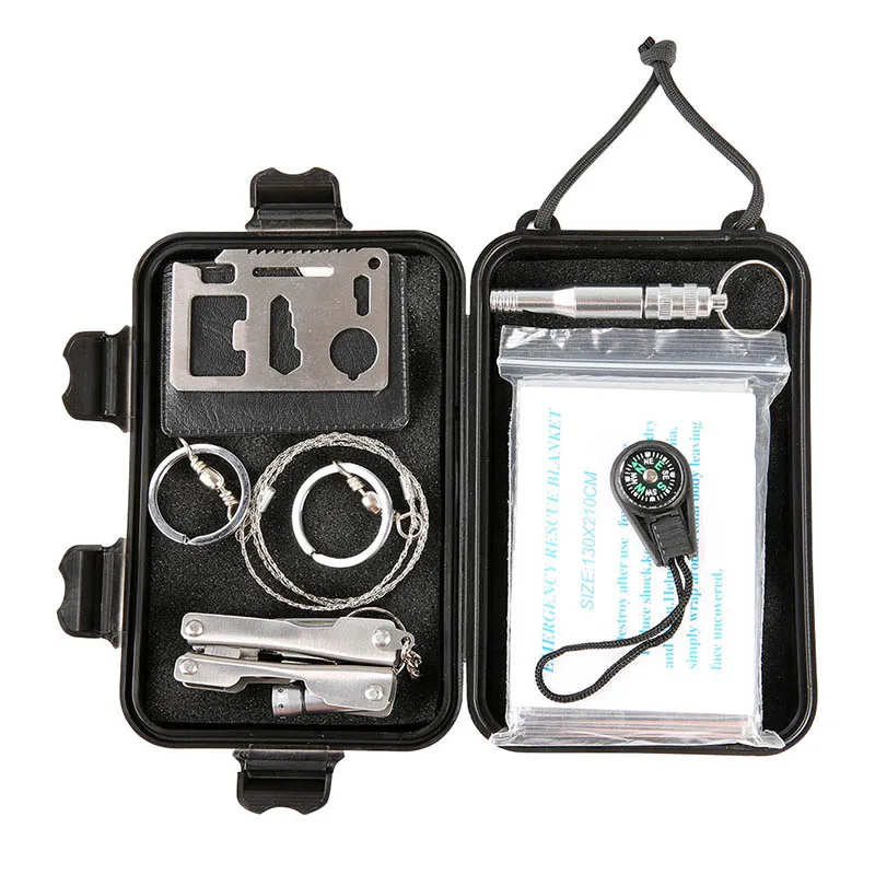 7 в 1 Набор для безопасности и походов, самопомощь, аварийное оборудование для кемпинга на открытом воздухе, переносная сумка для выживания в поле, SOS дорожная сумка