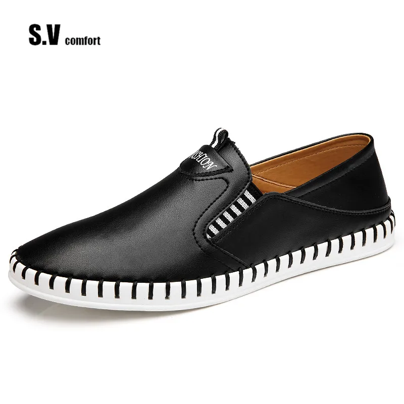 SV Brand 2017 Men Shoes Genuine Leather Fashion Flat Business Men