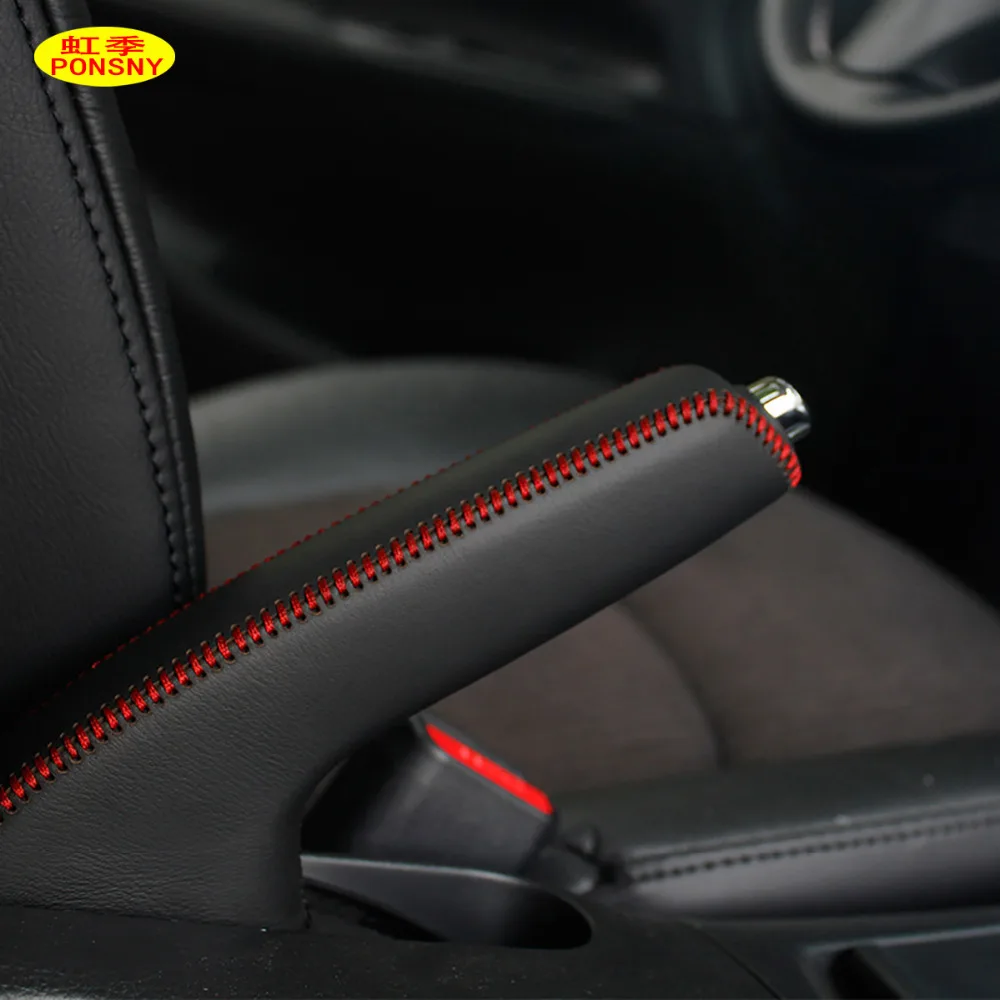 Car Handbrake Covers Case for Nissan TIIDA 2011 Auto Handbrake Grips Genuine Leather Cover