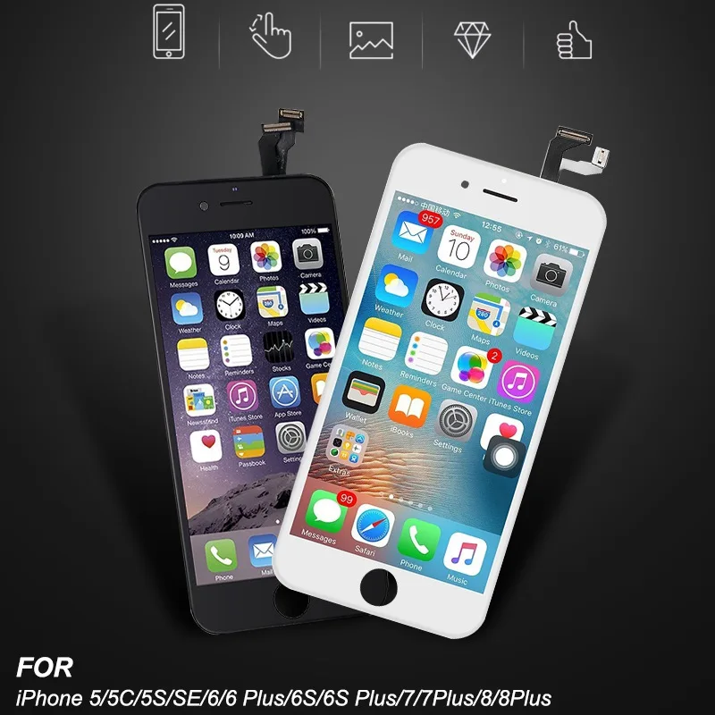 

LCD 3D Touch Screen Digitizer Screen Phone LCD Replacement Full Digitizer Assembly with 11Pcs Phone Opening Pry Repair Tool Kit