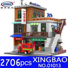 XingBao 01013 подлинный креативный город МОС серия городской набор для строительства деревни строительные блоки кирпичи развивающие игрушки Модель Набор DIY подарки
