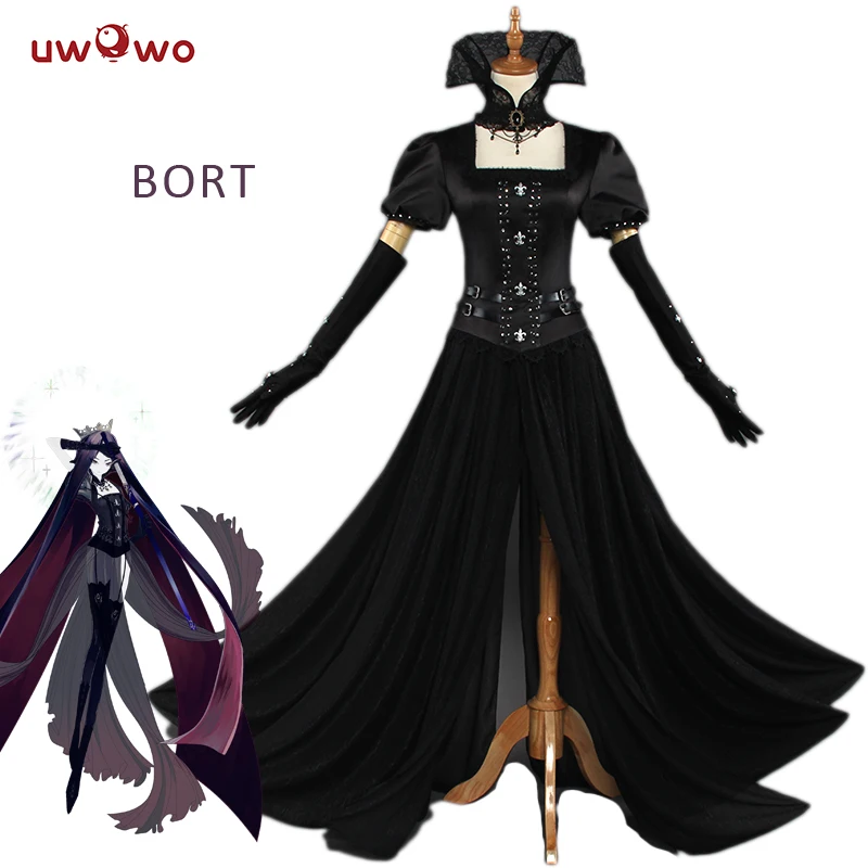 UWOWO Bort Cosplay Girl Black Dress Doujin Version Land of the Lustrous  Costume Houseki no Kuni Bort Cosplay
