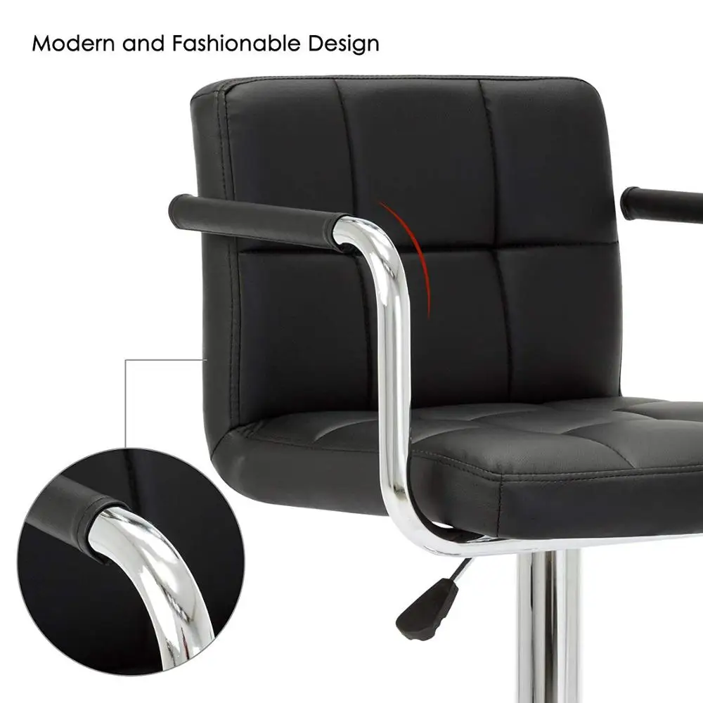 Bar Chair Cuban Bar Stools/Counter Stools with Arms Set of 2, Modern Swivel Kitchen Breakfast Chair with Backs and Footrest DE Bar Chair Cuban Bar Stools/Counter Stools with Arms Set of 2, Modern Swivel Kitchen Breakfast Chair with Backs and Footrest DE