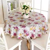 PEVA Printed Table Cloth Waterproof Oilproof Backside Ati-slip Flannel Round Tablecloth Table Cover For Home Restaurant ► Photo 1/5