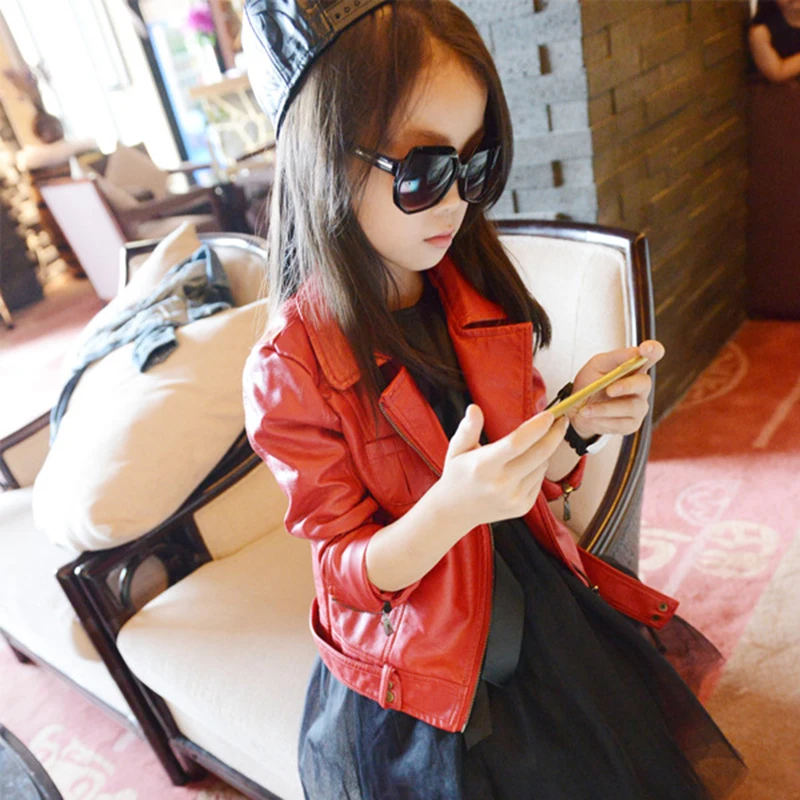 Chaqueta cuero para Niñas 2018 primavera chaqueta niños de manera Chaquetas para Niñas abrigo para Niñas Menino|leather jackets for girls|children jacketsjacket for girls - AliExpress