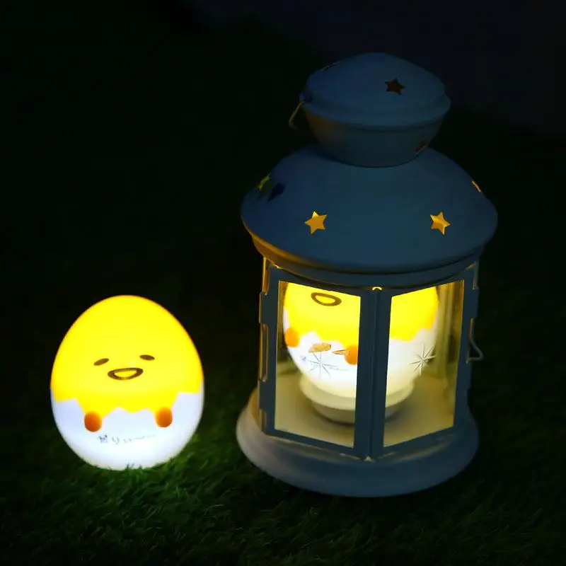 Мини короткая футболка с героями из японского аниме «грустное яйцо Гудетама светящиеся ночник детский игрушки Lazy eggs светодиодный светильник Новинка стол с домашним декором освещение