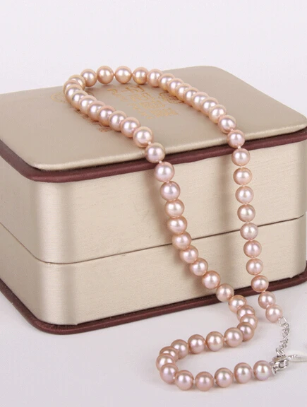 

HOT## Wholesale FREE SHIPPING >>> 9-10mm natural south seas pink pearl necklace 18inch