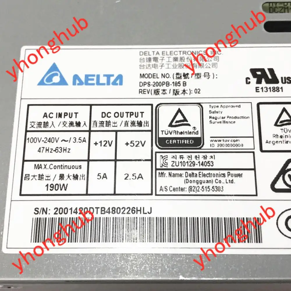 Emacro для Delta Electronics DPS-200PB-185 B сервер источник питания 190 Вт PSU Hikvision видеорегистратор