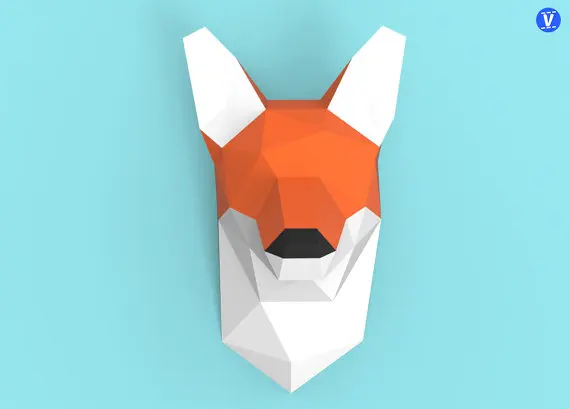 Fox Wall Hanging 3D Paper Model DIY Manual Die Toy Geometric Origami Three-dimensional Composition | Игрушки и хобби