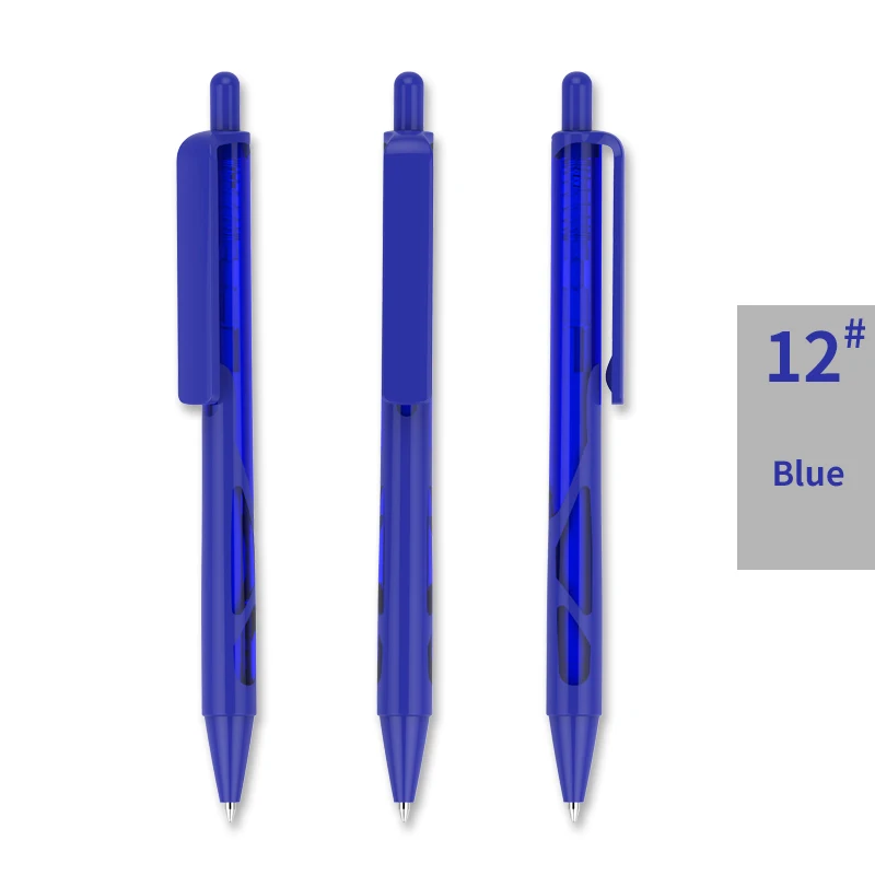 500 шт/партия клик действие пластиковая шариковая ручка на заказ печать логотип компании рекламная ручка - Цвет: blue