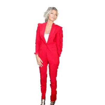 

New Limited Full Regular Women Evening Pant Suits New Slim Fit Women Tuxedos For Peaked Lapel Suits Business Suit Custom Made