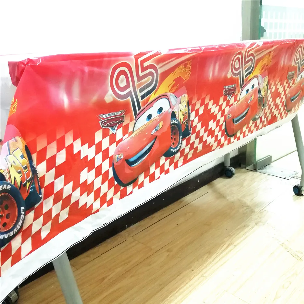 Hot Disney Red Lightning Mcqueen Plastic Tablecloth Party