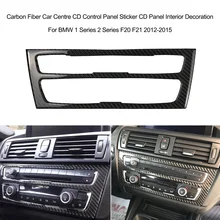 Углеродное волокно Автомобильный Центр компакт-дисков Управление панель наклейка компакт-дисков Панель внутреннее художественное оформление для хэтчбеков BMW серий 1 2 серии F20 F21 2012