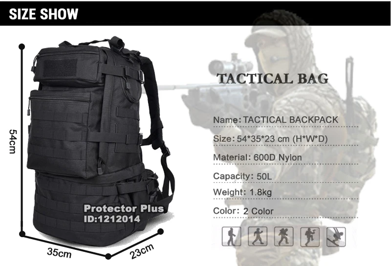 PROCTOR PLUS 50L тактический рюкзак, рюкзак для спорта на открытом воздухе, альпинизма, кемпинга, пешего туризма, дорожная сумка, нейлоновые военные рюкзаки для выживания