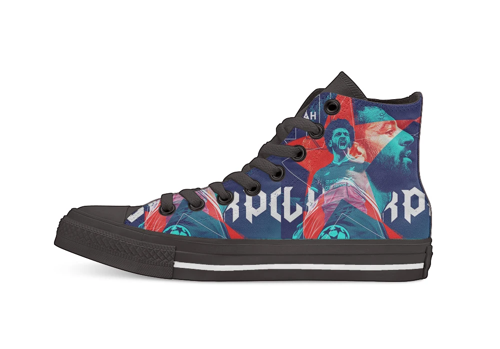 

Egypt football Liverpool Star Mohamed Salah Vintage Design High Top Canvas Custom Shoes flat Casual shoes Drop Shipping