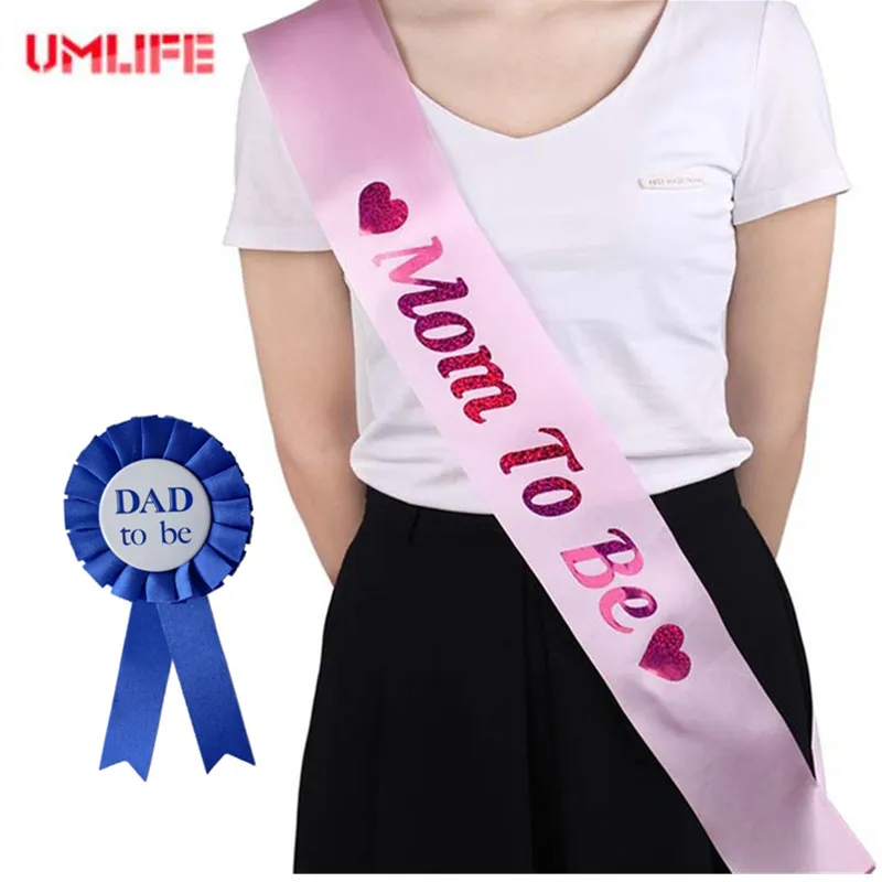 

Mummy To Be Sashes Pink Shoulder Strap New Mom Party Gift Decoratives Favors Event Supplies DAD To Be
