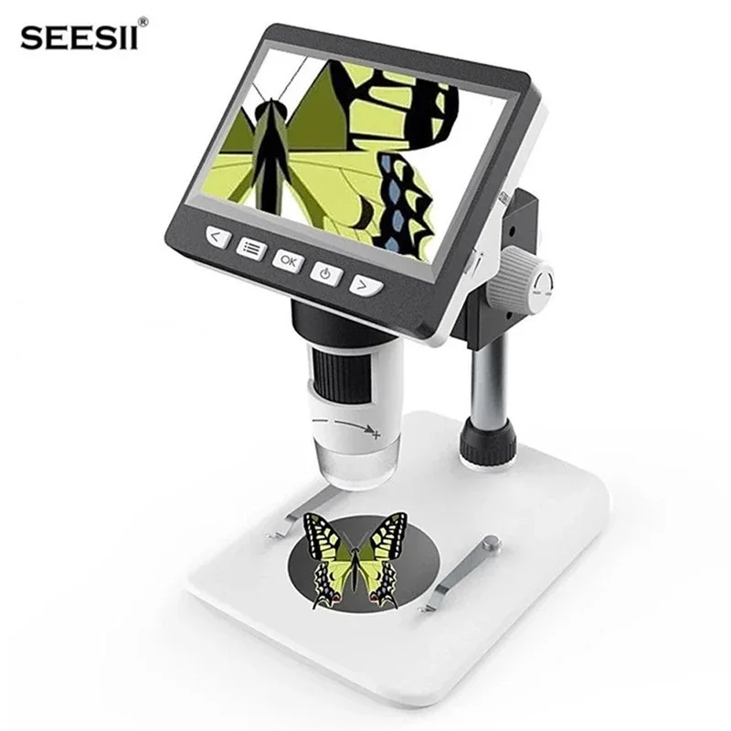 

1000X digital microscope electronic video microscope 4.3 inch HD LCD soldering microscope phone repair Magnifier + stand