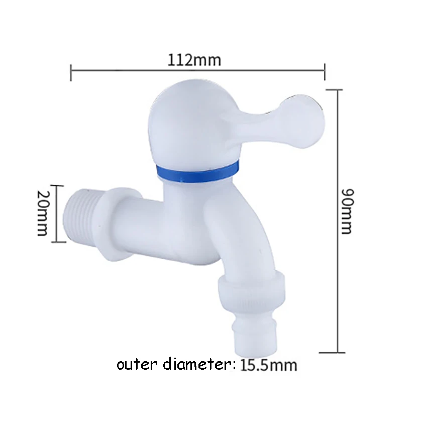 1/2 или 3/4 дюймов PP водопроводные краны с пластиковой Резьбой интерфейс быстро на кран Стиральная машина кран Замена дома